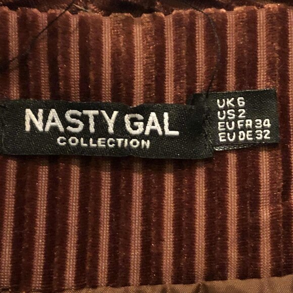 New NASTY GAL Say It Stripe Copper Velvet Blazer 2 MSRP $128 NWOT - Picture 5 of 5